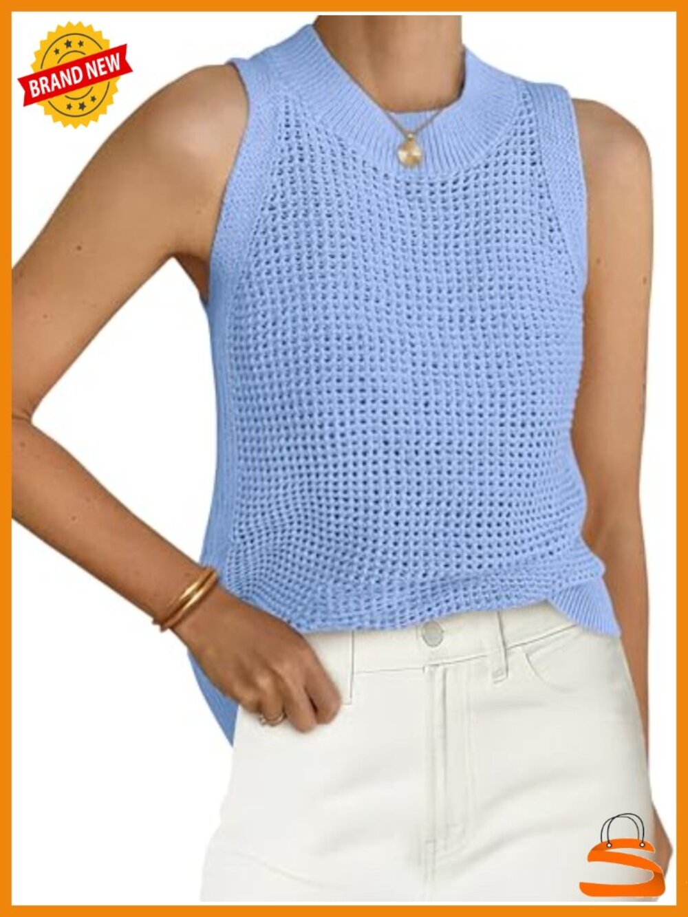 Crochet Tank Top Sleeveless Knit Sweater Vest Hollow Out Boho Chic Summer Top